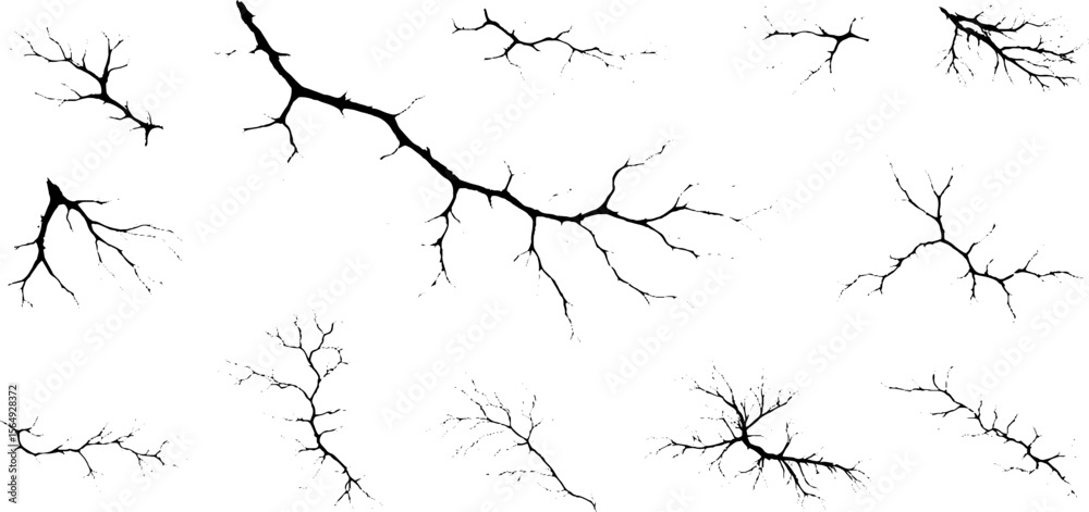 Obraz premium Abstract ink line art resembling roots and veins for creative design and decoration