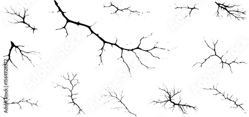 Abstract ink line art resembling roots and veins for creative design and decoration