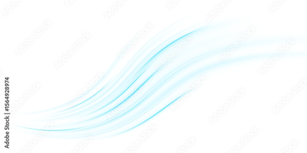 Fototapeta premium Dynamic vector background with glowing blue laser lines, fast motion blur, bright light streaks, and car trails on a futuristic city road at night, ideal for transport and highway themes.