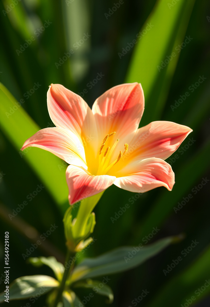 Fototapeta premium Künstlerische Makroaufnahme einer rosa Blüte mit Tropfen