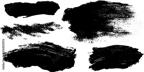 Collection of black abstract grunge textures for creative design and art projects