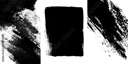 Abstract grunge textures in black for artistic design and backgrounds