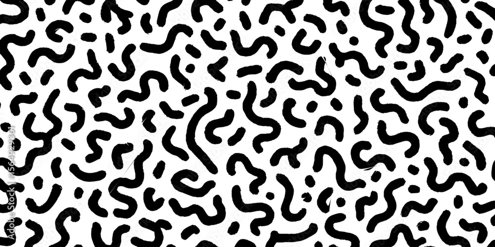 Obraz premium Seamless monochrome line doodle patterns for creative design projects