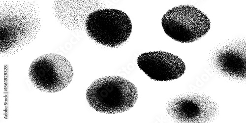 Abstract handmade ink stippling textures for artistic design and background use