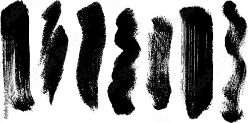 Artistic black brush stroke variety for creative design