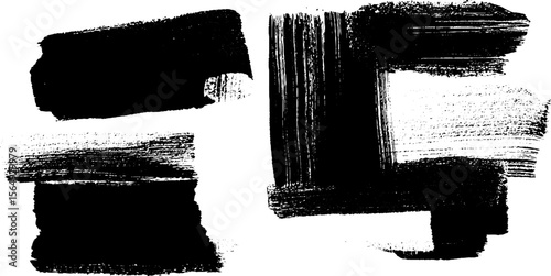 Artistic composition of black strokes in varying thickness for modern design