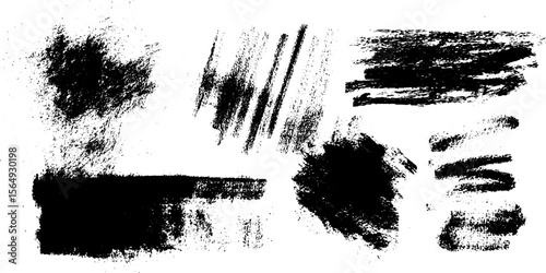 Abstract charcoal sketch elements for artistic design and texture exploration