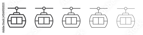 aerial tramway icon Line graphics illustration symbol