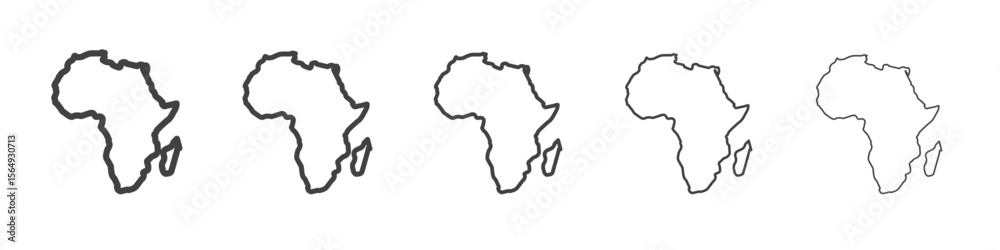 Fototapeta premium africa map icon Line graphics illustration symbol