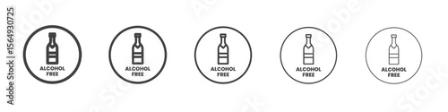 Alcohol free icon Line graphics illustration symbol