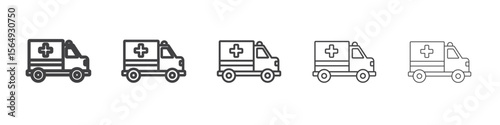 Ambulance icon Line graphics illustration symbol