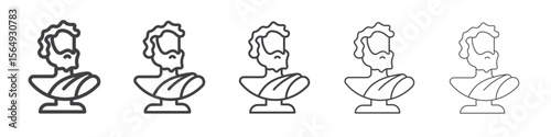 Ancient statue icon Line graphics illustration symbol