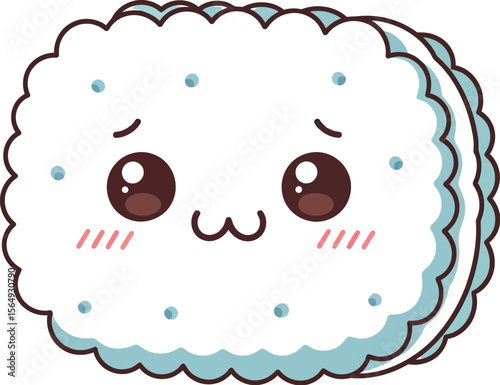 An illustration of a cute cartoon sandwich with a sweet and charming face
