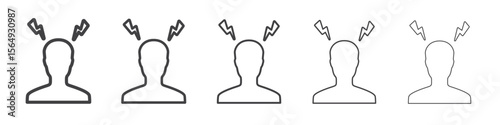 Anxiety icon Line graphics illustration symbol