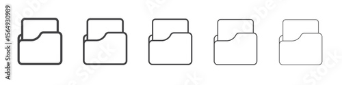 Archive folders icon Line graphics illustration symbol