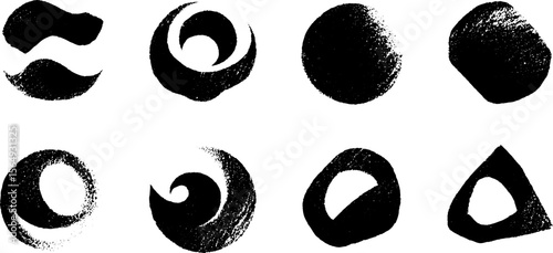 Abstract ink shapes collection for artistic design and decoration