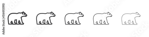 Bear icon Line graphics illustration symbol