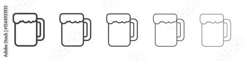 beer mug icon Line graphics illustration symbol