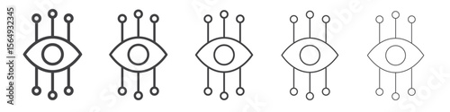 Bionic eye icon Line graphics illustration symbol