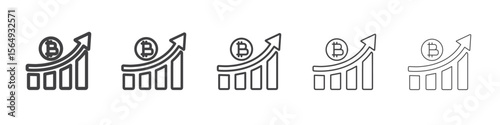 Bitcoin Evolution icon Line graphics illustration symbol