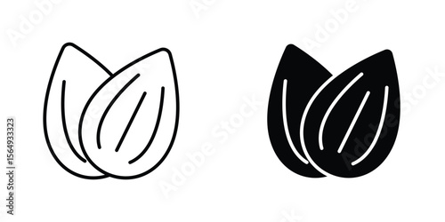 Almond icon design collection. Vector sign and symbol for UI designs