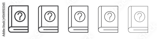 book with question mark icon Line graphics illustration symbol