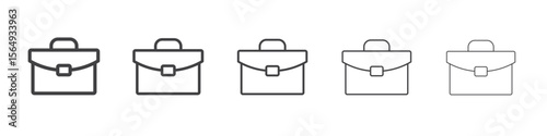 Briefcase icon Line graphics illustration symbol
