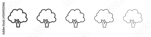 broccoli icon Line graphics illustration symbol