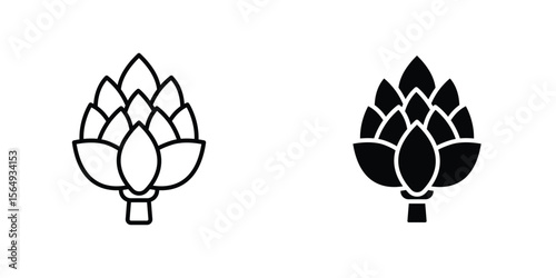 Artichoke icon design collection. Vector sign and symbol for UI designs