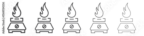 Burner Gas Stove icon Line graphics illustration symbol