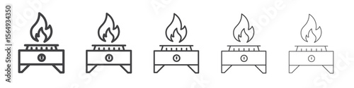 Burner Gas Stove icon Line graphics illustration symbol