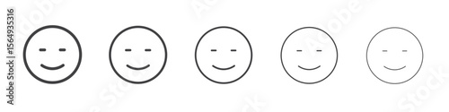Calm Emoji icon Line graphics illustration symbol