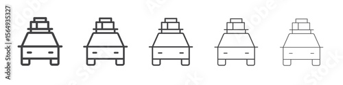 camping car icon Line graphics illustration symbol