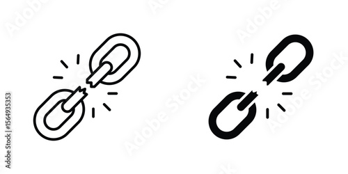 Broken link icon design collection. Vector sign and symbol for UI designs