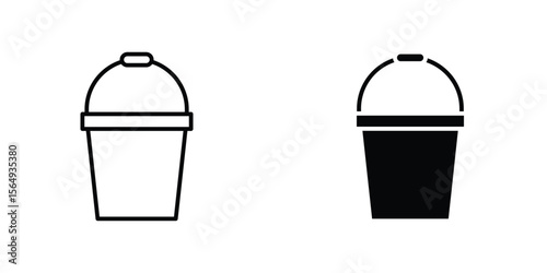 Bucket icon design collection. Vector sign and symbol for UI designs