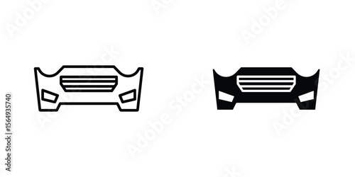 Car bumper icon design collection. Vector sign and symbol for UI designs