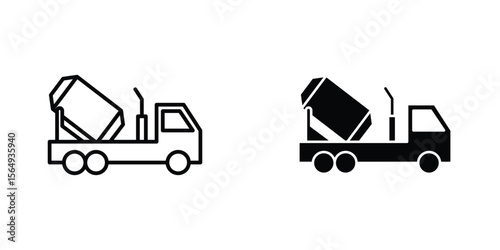 Cement truck icon design collection. Vector sign and symbol for UI designs