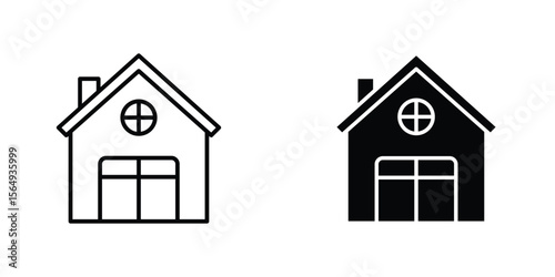 Chalet icon design collection. Vector sign and symbol for UI designs