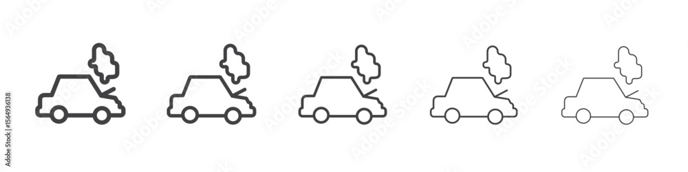 Fototapeta premium car accident icon Line graphics illustration symbol