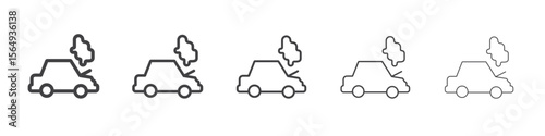 car accident icon Line graphics illustration symbol