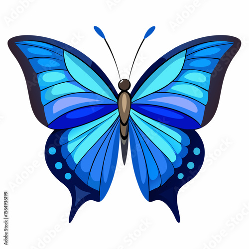 blue morpho butterfly vector graphic white background