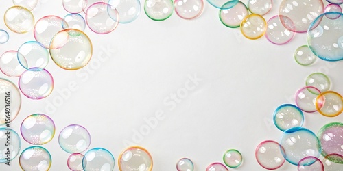 Color background and soap with bubbles