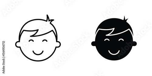 Child face icon design collection. Vector sign and symbol for UI designs