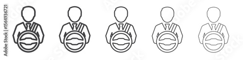 car driver icon Line graphics illustration symbol
