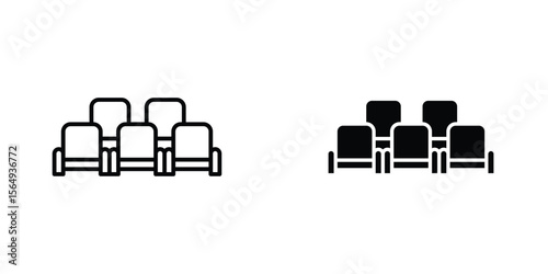 Cinema seat icon design collection. Vector sign and symbol for UI designs
