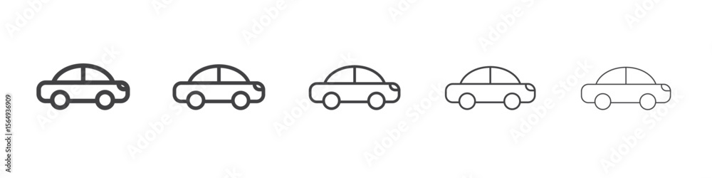 Fototapeta premium Car icon Line graphics illustration symbol