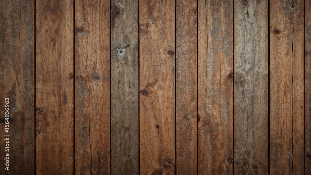 Naklejka premium Rustic wooden wall with warm light and patina