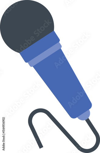 Illustration of two standing microphones. Suitable for interviews, podcasts, public speaking, or live recordings or singing, karaoke, concerts, or music performance visuals.