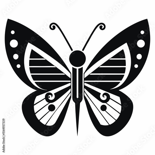 butterfly constructed with musical notes vector