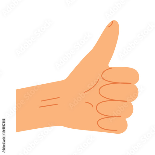 Thumbs Up Hand Gesture Vector Illustration